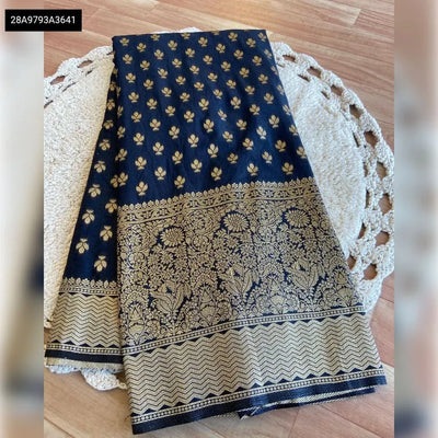 Elegant Khadi Crepe Silk Saree - Rich Zari Design for Women