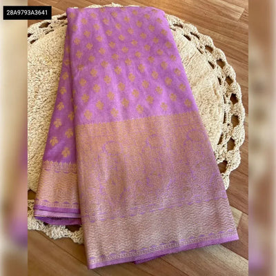 Elegant Khadi Crepe Silk Saree - Rich Zari Design for Women