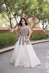 Elegant Kora Cotton Lehenga with Kutchi Patchwork - 12-Meter Massive Flair Festive Garba Wear for Women