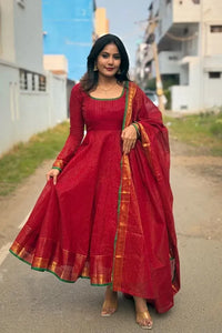 Elegant Kota Banarsi Kurti Set - with Zari Dupatta for Women