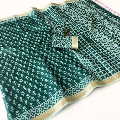 Elegant Kota Doria Saree with Jacquard Border for Festive Wear