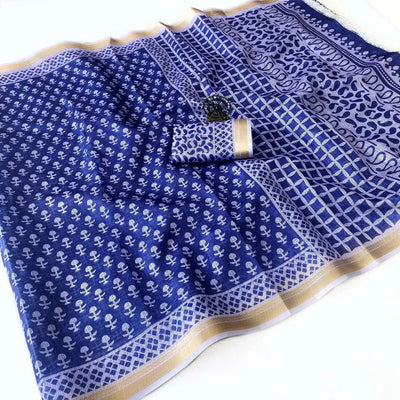 Elegant Kota Doria Saree with Jacquard Border for Festive Wear