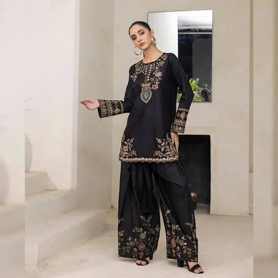Elegant Kurti Palazzo Set - Heavy Embroidery & Diamond Work for Women | Festive & Party Wear