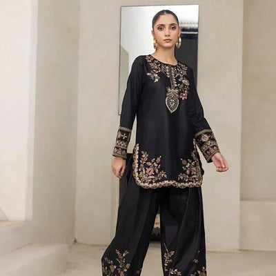 Elegant Kurti Palazzo Set - Heavy Embroidery & Diamond Work for Women | Festive & Party Wear