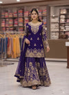 Elegant Kurti Plazzo Set - Zari Sequin Embroidery for Women