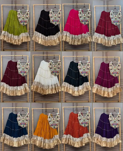 Elegant Kutchi Work Lehenga Choli with Heavy 12-Meter Flair for Navratri Festive Wear