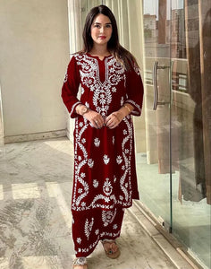 Elegant Lakhnavi Rayon Kurti Set - Handcrafted for Women