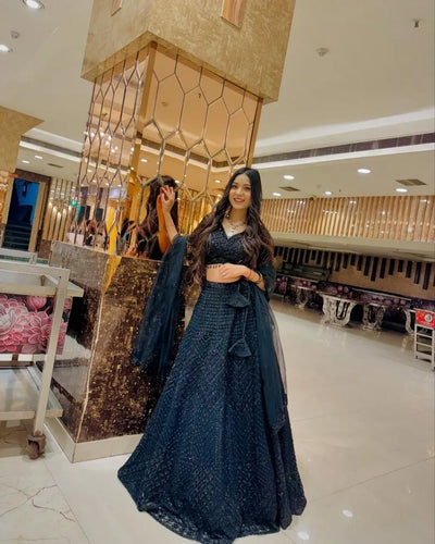 Elegant Lehenga for Women - Heavy Sequin Embroidery Wedding Wear