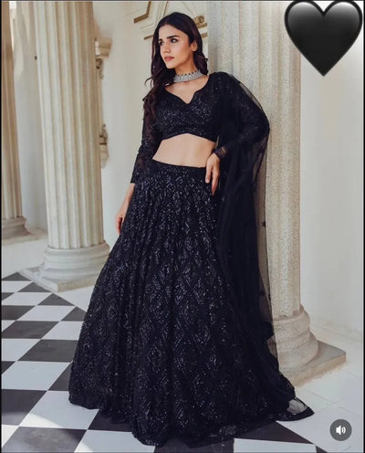Elegant Lehenga for Women - Sequined Georgette Festive Wear