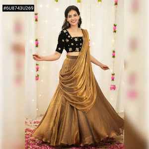 Elegant Lehenga with Modern Drape & WOW Flare for Festive Wear