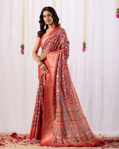 Elegant Lichi Silk Patola Saree with Rich Weaving for Women