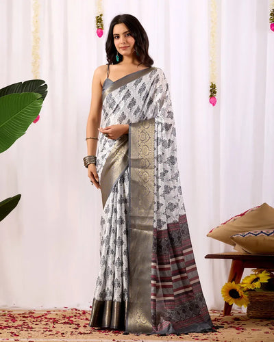 Elegant Lichi Silk Saree - Festive Wear with Designer Blouse