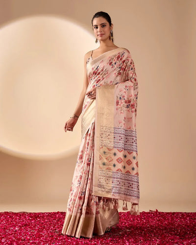 Elegant Lichi Silk Saree - Floral Festive Wear for Women