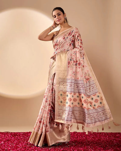 Elegant Lichi Silk Saree - Floral Festive Wear for Women