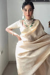 Premium Champagne Gold Lichi Silk One-Minute Instant Drape Saree for Festive and Party Wear