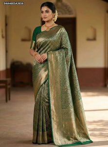 Elegant Lichi Silk Saree - Rich Jacquard Design for Weddings & Parties