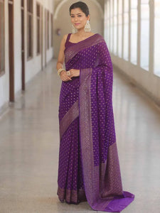 Elegant Lichi Silk Saree - Rich Jacquard Pallu Festive Wear for Women
