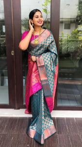 Elegant Lichi Silk Saree - Rich Jacquard Pallu for Festive Wear