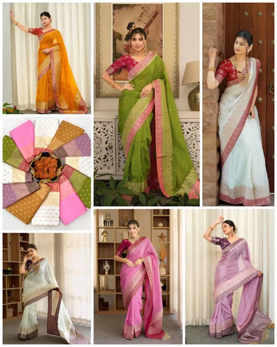 Elegant Lichi Silk Saree - Rich Jacquard Weave for Festivals