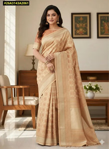 Elegant Lichi Silk Saree - Rich Jacquard Weave for Festive Occasions