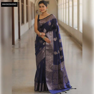 Elegant Lichi Silk Saree - Rich Jacquard Weave for Festive & Party Wear