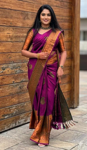 Elegant Lichi Silk Saree - Rich Jacquard Work and Pallu for Festive Wear