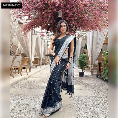 Elegant Lichi Silk Saree - Rich Jacquard Work for Festive Wear