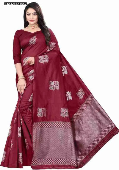 Elegant Lichi Silk Saree - Rich Jacquard Work for Festive Wear