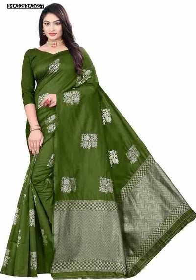 Elegant Lichi Silk Saree - Rich Jacquard Work for Festive Wear