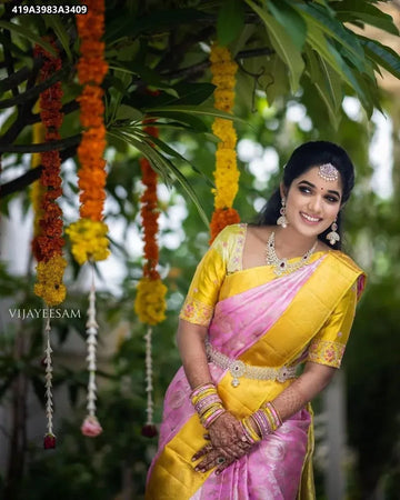 Elegant Lichi Silk Saree - Rich Jacquard Work for Festive Wear