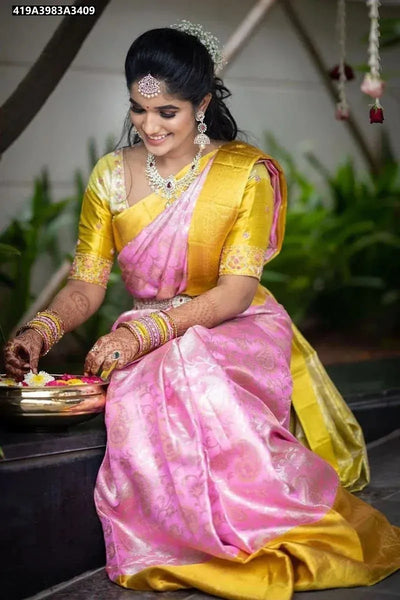 Elegant Lichi Silk Saree - Rich Jacquard Work for Festive Wear