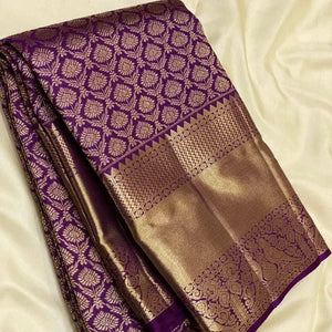 Elegant Lichi Silk Saree - Rich Jacquard Work for Women