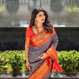 Elegant Lichi Silk Saree - Rich Jacquard Work for Women