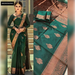 Elegant Lichi Silk Saree - Rich Pallu & Jacquard for Festive Wear