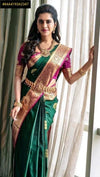 Elegant Lichi Silk Saree - Rich Pallu & Jacquard Work for Festive Occasions