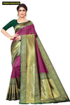 Premium Handcrafted Lichi Silk Saree with Rich Jacquard Pallu and Contrast Blouse for Festive Weddings