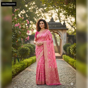 Elegant Lichi Silk Saree - Rich Pallu Jacquard Work for Women