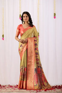 Elegant Lichi Silk Saree - Traditional Tribal Art Festive Wear