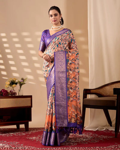 Elegant Lichi Silk Saree with Royal Zari Border - Festive Wear for Women
