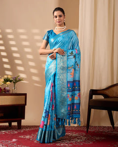 Elegant Lichi Silk Saree with Zari Border - Festive Wear Saree