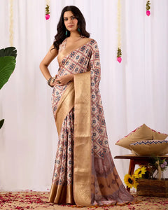 Elegant Lichi Silk Saree with Zari Border for Festive Wear