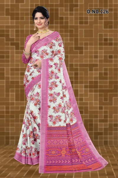 Elegant Lilan Cotton Soft Silk Saree - Exclusive Print, Zari Woven Border for Women