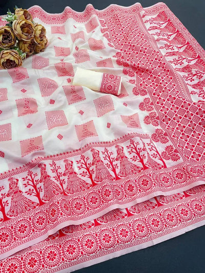 Elegant Lilan Soft Cotton Saree - Attractive Weaving for Festive Occasions