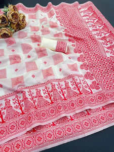 Elegant Lilan Soft Cotton Saree - Attractive Weaving for Festive Occasions