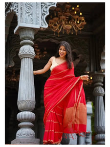 Elegant Linen Cotton Saree - Digital Printed Festive Wear