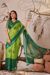 Elegant Linen Cotton Saree with Patola Print for Festive Wear