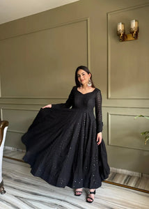 Elegant Lucknowi Sequence Anarkali Gown - Party & Festive Wear