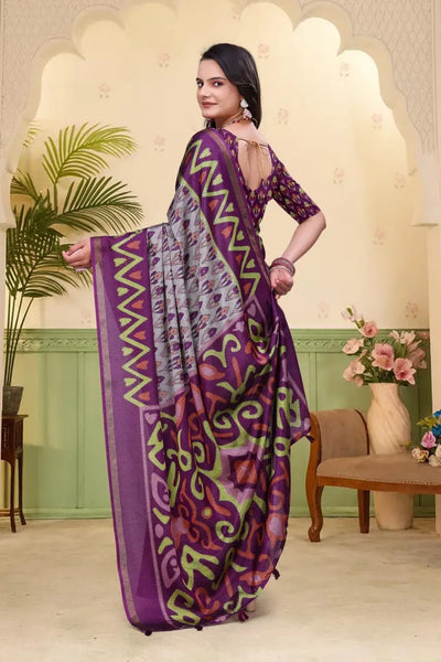 Elegant Mal Cotton Saree - Ultra-Soft Festive Wear with Designer Blouse