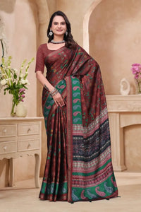 Elegant Mal Cotton Saree with Designer Blouse - Festive Wear Collection