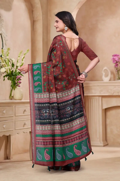 Elegant Mal Cotton Saree with Designer Blouse - Festive Wear Collection